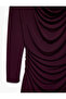 Drapeli Slim Fit Notched Collar Long Sleeve Midi Dress - 7