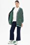 Goose Feet Patterned Knitwear Cardigan Navy Blue Trk67 - 3