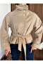 Tie-Necked Stand Collar Cashmere Coat - 4