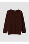 Alita City Lcw Grace Brown Knitwear Patterned Oval Neck Women's Sweater with a Difference - 5