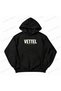 Sebastian Vettel F1 Printed Black Oversize Boxy Hoodie Sweatshirt - 2