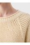Alita City Farkıyla Lcw Comfort Ecru Knitwear Openwork Oval Neck Women's Sweater - 3