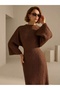 Women's Knitwear Long Dress Bat Sleeve - 2