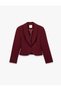 Buttoned Wide Collar Long Sleeve Crop Blazer Jacket