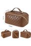 Travel Makeup Bag, Large Capacity PU Leather Cosmetic Organizer for Women - 4
