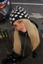 Women's Soft Furry Beret Polka Dot Pattern Black