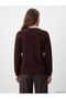 Alita City Lcw Grace Brown Knitwear Patterned Oval Neck Women's Sweater with a Difference - 4