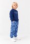 Children's 3-Thread Letter Print Sweatshirt and Patterned Jogger Sweatpants Set – Navy Blue