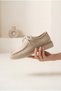 Women's Suede Look Moccasin Casual Shoes Lace-Up Contrast Sole Oxford - 3
