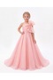 Babyaden Thin Strap Collar with Big Bow Girl's Long Evening Dress
