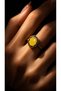 Adjustable Vintage Copper Women's Ring with Agate Natural Stone - 4