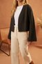 Women's Oversize Draped Patterned Cropped Knitwear Basic Cardigan - 2