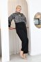 Plus Size Sequin Embroidered Evening Dress Jumpsuit - 3