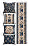 Navy Blue Garden 4-Piece Cushion Cover + 1 Runner Set – 43X43 cm Double-Sided Cover, 40X140 cm Runner - 3
