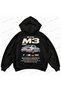 Bmw M3 E92 Printed Black Oversize Boxy Hoodie Sweatshirt