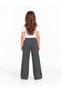 25410-26 Girl's White Striped Wide Leg 3 Thread Ribbed Sweatpants 5-8 Years Old - 4