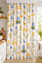 Flower Butterfly and Window House Patterned Digital Printed Single Wing Background Curtain (with Pillowcase as a Gift) - 2