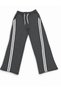 25410-26 Girl's White Striped Wide Leg 3 Thread Ribbed Sweatpants 5-8 Years Old - 7