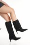 Aure Buckle Detailed Pointed Toe Suede Women's Boots - 2