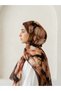 Flower-Patterned Cotton Soft Shawl Spring Series Brown Color