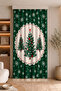 Pine Tree and Snowflake Patterned Digital Printed Single Wing Background Curtain (with Cushion Cover as a Gift) - 3