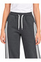 25410-26 Girl's White Striped Wide Leg 3 Thread Ribbed Sweatpants 5-8 Years Old - 6