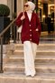 Women's Buttoned Double Pocket Loose Oversize Long Sleeve Knitwear Cardigan - 3