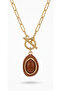 Women's Brown Stone Vintage Design Necklace - 2