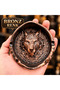 3D Embossed Ash Tray with Wolf Figure