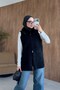 Soft Fur Collar Vest Black - 2