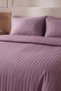 Striped Satin Double Duvet Cover Set |   100% Cotton |   200X220 cm Duvet Cover, Striped Elastic Sheet, 2 Pieces of 50X70 cm Pillowcases |   Stylish and Elegant |   Hotel Comfort - 3