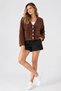 Button Detailed Brown Women's Cardigan 26K0203K1 - 2