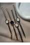 Minimal Metal Women's Wristwatch Navy Blue - 3