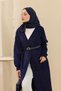 Rumi Angora Long Cardigan Navy Blue - 3
