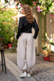 Soft Textured Asymmetric Collar Stitched Detail Long Sleeve T-Shirt Bluz - 4