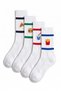Men's White Cotton Fast Food Patterned Tennis Socks 4-Pack Towel Sole - 2
