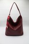 Women's Burgundy Large Size Scarf Detailed Casual Lined and Zippered Hand, Arm and Shoulder Bag - 2