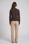 Hair Braided Polo Collar Brown Women's Blouse 26K0208K1 - 3