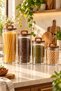 Acacia Lid Borosilicate Glass Storage Jar Set of 4 – 2700 ml + 2100 ml + 1600 ml + 1200 ml