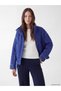 Two Mt Shop Quality Lcw Modest Blue Stand Collar Oversize Women's Puffer Coat