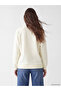 Two Mt Shop Quality Lcw Modest Beige 3 Thread Raster Printed Oversize Women's Sweatshirt Tunic - 4