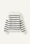 Striped Knitwear White Girls' Sweater I0952A8/Wt34