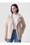 Quality Pieces from Çelebi Store Fur Roba Collar Women's Leather Look Coat - 2