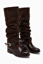 Raine Brown Suede Bellows Buckle Women's Boots - 3