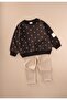 Velvet Leggings Sweatshirt Set 2-10 Years Brown