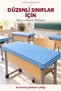 Blue and White 5-Piece Elastic Tablecloth, 100X140 cm Teacher Tablecloth Gift - 2