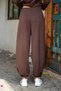 Soft Textured Adjustable Cuffs Barrel Jogger Set with Seam Detail on the Bottom and Asymmetric Collar Top - 7