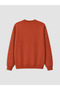Orange Oversize Women's Thick Sweatshirt Tunic - 2