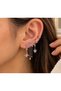 Pink Stone Butterfly Earring Set – Multi-Dangle Earring Set with Heart and Chain Detail - 2