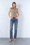 Women's Beige Sleeveless High-Neck Button Detailed Wool Knit Vest - 2